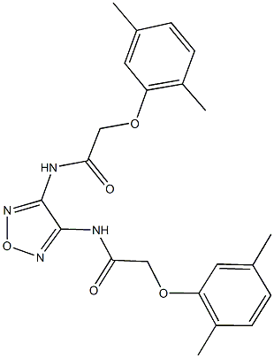 2-(2,5-dimethylphenoxy)-N-(4-{[(2,5-dimethylphenoxy)acetyl]amino}-1,2,5-oxadiazol-3-yl)acetamide 结构式
