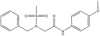 2-[benzyl(methylsulfonyl)amino]-N-(4-methoxyphenyl)acetamide,,结构式