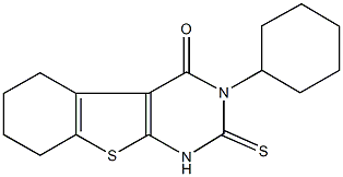 3-cyclohexyl-2-sulfanyl-5,6,7,8-tetrahydro[1]benzothieno[2,3-d]pyrimidin-4(3H)-one 结构式