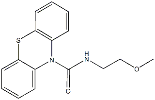 N-(2-methoxyethyl)-10H-phenothiazine-10-carboxamide,,结构式