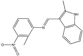 3-[({3-nitro-2-methylphenyl}imino)methyl]-2-methyl-1H-indole 化学構造式