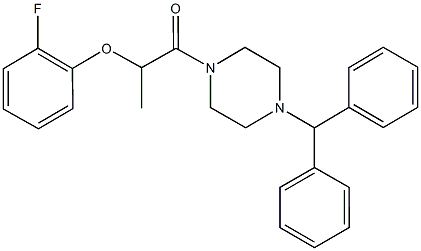 2-(4-benzhydryl-1-piperazinyl)-1-methyl-2-oxoethyl 2-fluorophenyl ether Structure