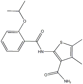 2-[(2-isopropoxybenzoyl)amino]-4,5-dimethyl-3-thiophenecarboxamide 结构式