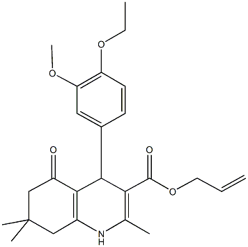 prop-2-enyl 4-[4-(ethyloxy)-3-(methyloxy)phenyl]-2,7,7-trimethyl-5-oxo-1,4,5,6,7,8-hexahydroquinoline-3-carboxylate