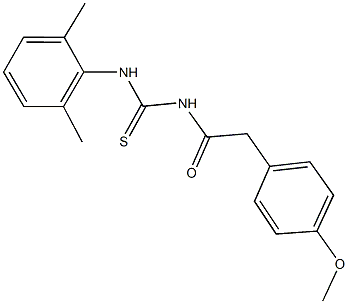 N-(2,6-dimethylphenyl)-N'-[(4-methoxyphenyl)acetyl]thiourea,,结构式