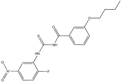 N-(3-butoxybenzoyl)-N'-{2-fluoro-5-nitrophenyl}thiourea Structure