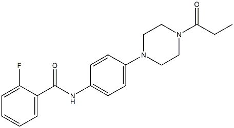 2-fluoro-N-[4-(4-propionyl-1-piperazinyl)phenyl]benzamide