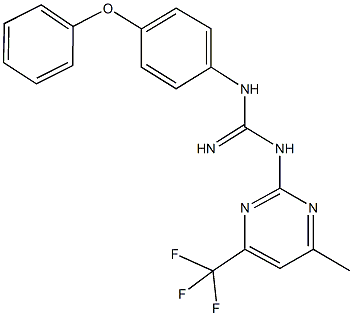 N-[4-methyl-6-(trifluoromethyl)-2-pyrimidinyl]-N'-(4-phenoxyphenyl)guanidine 化学構造式