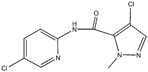 4-chloro-N-(5-chloro-2-pyridinyl)-1-methyl-1H-pyrazole-5-carboxamide 结构式
