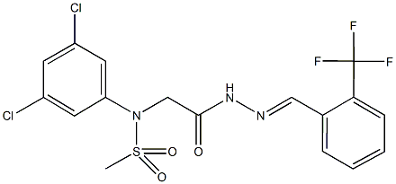 N-(3,5-dichlorophenyl)-N-(2-oxo-2-{2-[2-(trifluoromethyl)benzylidene]hydrazino}ethyl)methanesulfonamide Struktur