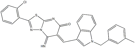 2-(2-chlorophenyl)-5-imino-6-{[1-(3-methylbenzyl)-1H-indol-3-yl]methylene}-5,6-dihydro-7H-[1,3,4]thiadiazolo[3,2-a]pyrimidin-7-one