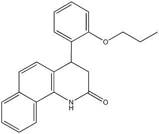 4-(2-propoxyphenyl)-3,4-dihydrobenzo[h]quinolin-2(1H)-one Struktur