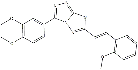 3-(3,4-dimethoxyphenyl)-6-[2-(2-methoxyphenyl)vinyl][1,2,4]triazolo[3,4-b][1,3,4]thiadiazole Struktur