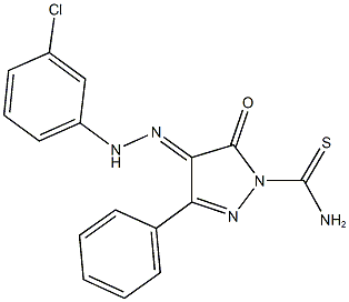 4-[(3-chlorophenyl)hydrazono]-5-oxo-3-phenyl-4,5-dihydro-1H-pyrazole-1-carbothioamide Structure