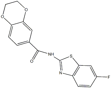 N-(6-fluoro-1,3-benzothiazol-2-yl)-2,3-dihydro-1,4-benzodioxine-6-carboxamide Structure