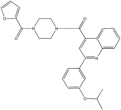 3-(4-{[4-(2-furoyl)piperazin-1-yl]carbonyl}quinolin-2-yl)phenyl isopropyl ether,,结构式