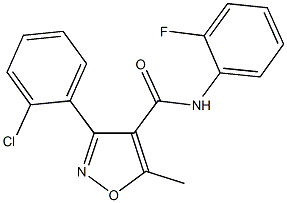 3-(2-chlorophenyl)-N-(2-fluorophenyl)-5-methyl-4-isoxazolecarboxamide,,结构式