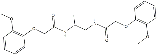 2-(2-methoxyphenoxy)-N-(2-{[(2-methoxyphenoxy)acetyl]amino}-1-methylethyl)acetamide Struktur