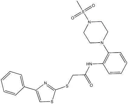 N-{2-[4-(methylsulfonyl)-1-piperazinyl]phenyl}-2-[(4-phenyl-1,3-thiazol-2-yl)sulfanyl]acetamide Structure