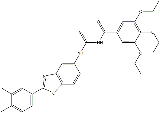 N-[2-(3,4-dimethylphenyl)-1,3-benzoxazol-5-yl]-N'-(3,4,5-triethoxybenzoyl)thiourea,,结构式