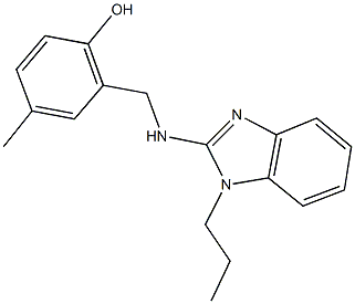 4-methyl-2-{[(1-propyl-1H-benzimidazol-2-yl)amino]methyl}phenol Structure