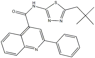 N-(5-neopentyl-1,3,4-thiadiazol-2-yl)-2-phenyl-4-quinolinecarboxamide Structure