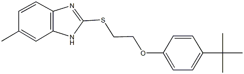 4-tert-butylphenyl 2-[(6-methyl-1H-benzimidazol-2-yl)sulfanyl]ethyl ether,,结构式