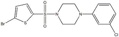 1-[(5-bromo-2-thienyl)sulfonyl]-4-(3-chlorophenyl)piperazine,,结构式