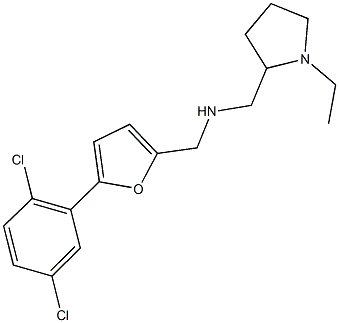 N-{[5-(2,5-dichlorophenyl)-2-furyl]methyl}-N-[(1-ethyl-2-pyrrolidinyl)methyl]amine Struktur