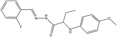 N'-(2-fluorobenzylidene)-2-(4-methoxyanilino)butanohydrazide,,结构式