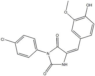 3-(4-chlorophenyl)-5-(4-hydroxy-3-methoxybenzylidene)-2,4-imidazolidinedione