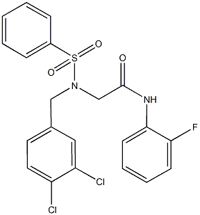 2-[(3,4-dichlorobenzyl)(phenylsulfonyl)amino]-N-(2-fluorophenyl)acetamide Structure