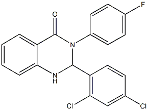 2-(2,4-dichlorophenyl)-3-(4-fluorophenyl)-2,3-dihydroquinazolin-4(1H)-one,,结构式