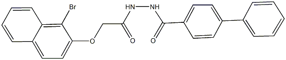 N'-([1,1'-biphenyl]-4-ylcarbonyl)-2-[(1-bromo-2-naphthyl)oxy]acetohydrazide Structure