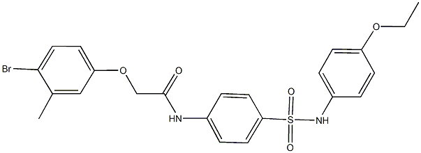 2-(4-bromo-3-methylphenoxy)-N-{4-[(4-ethoxyanilino)sulfonyl]phenyl}acetamide 结构式