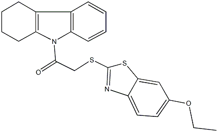 ethyl 2-{[2-oxo-2-(1,2,3,4-tetrahydro-9H-carbazol-9-yl)ethyl]sulfanyl}-1,3-benzothiazol-6-yl ether,,结构式