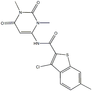  3-chloro-N-(1,3-dimethyl-2,6-dioxo-1,2,3,6-tetrahydro-4-pyrimidinyl)-6-methyl-1-benzothiophene-2-carboxamide