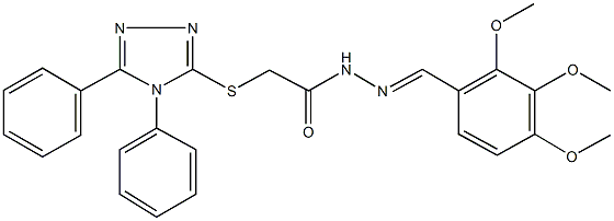 2-[(4,5-diphenyl-4H-1,2,4-triazol-3-yl)sulfanyl]-N'-(2,3,4-trimethoxybenzylidene)acetohydrazide Structure