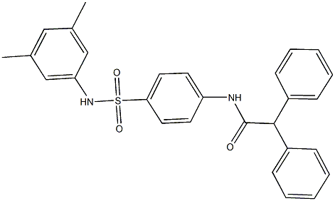 N-{4-[(3,5-dimethylanilino)sulfonyl]phenyl}-2,2-diphenylacetamide 化学構造式