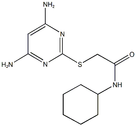 N-cyclohexyl-2-[(4,6-diamino-2-pyrimidinyl)sulfanyl]acetamide 化学構造式