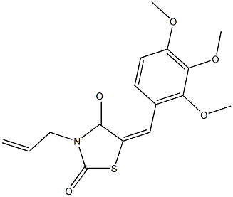 3-allyl-5-(2,3,4-trimethoxybenzylidene)-1,3-thiazolidine-2,4-dione 结构式