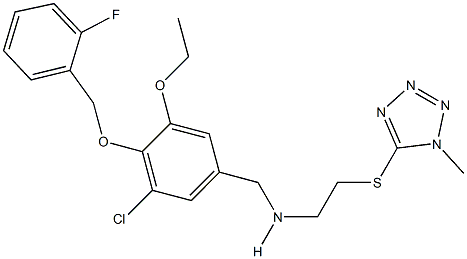N-{3-chloro-5-ethoxy-4-[(2-fluorobenzyl)oxy]benzyl}-N-{2-[(1-methyl-1H-tetraazol-5-yl)sulfanyl]ethyl}amine Struktur