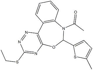 7-acetyl-6-(5-methyl-2-thienyl)-6,7-dihydro[1,2,4]triazino[5,6-d][3,1]benzoxazepin-3-yl ethyl sulfide