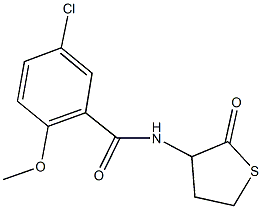 5-chloro-2-methoxy-N-(2-oxotetrahydro-3-thienyl)benzamide 化学構造式