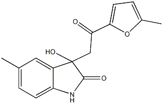 3-hydroxy-5-methyl-3-[2-(5-methyl-2-furyl)-2-oxoethyl]-1,3-dihydro-2H-indol-2-one Structure