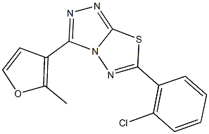 6-(2-chlorophenyl)-3-(2-methyl-3-furyl)[1,2,4]triazolo[3,4-b][1,3,4]thiadiazole Structure