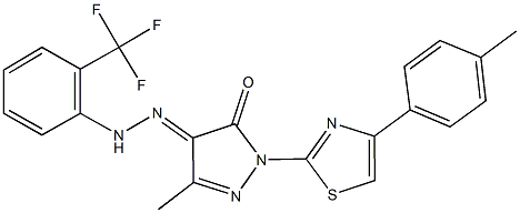 3-methyl-1-[4-(4-methylphenyl)-1,3-thiazol-2-yl]-1H-pyrazole-4,5-dione 4-{[2-(trifluoromethyl)phenyl]hydrazone}