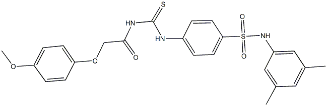 N-(3,5-dimethylphenyl)-4-[({[(4-methoxyphenoxy)acetyl]amino}carbothioyl)amino]benzenesulfonamide Structure