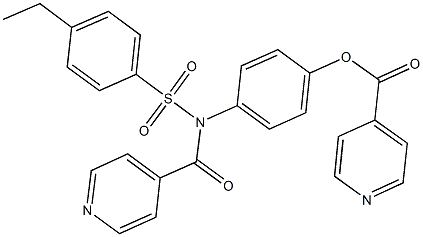 4-[[(4-ethylphenyl)sulfonyl](isonicotinoyl)amino]phenyl isonicotinate,,结构式