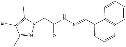 2-(4-bromo-3,5-dimethyl-1H-pyrazol-1-yl)-N'-(1-naphthylmethylene)acetohydrazide 结构式